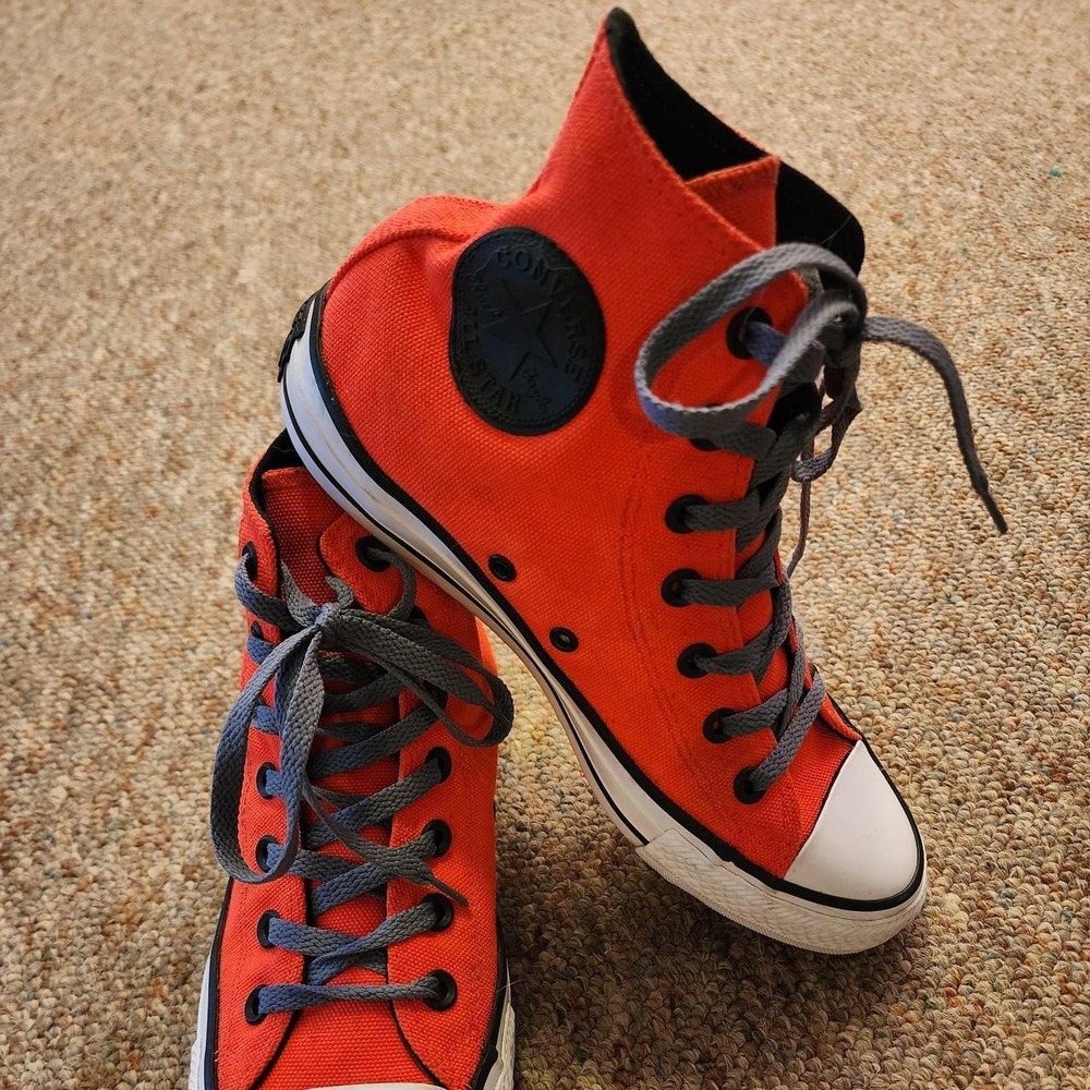 Converse Chuck Taylor All Star High Top Orange Sneakers 153908F Womens 7.5